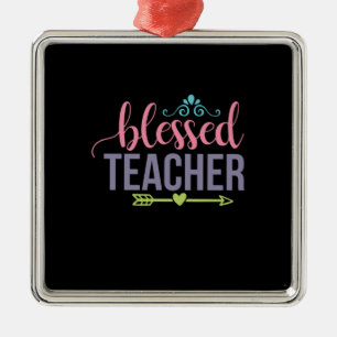 Teacher Art Blessed Teacher Metal Tree Decoration