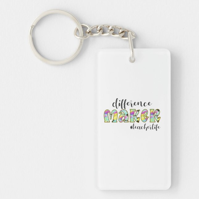 Teacher Art Difference Make Teacher Life Key Ring (Front)