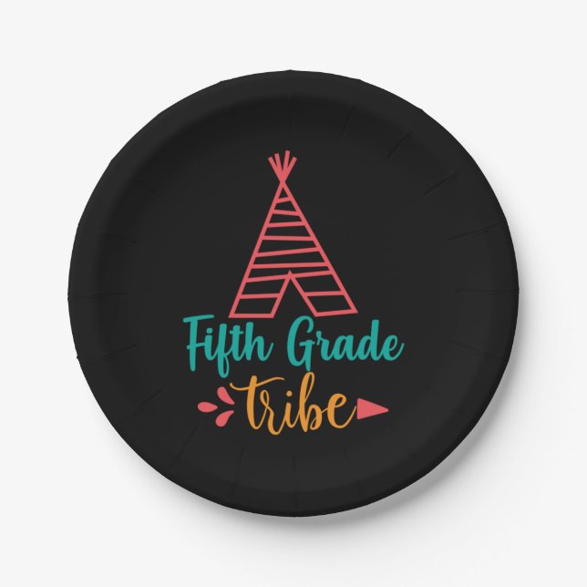 Teacher Art Fifth Grade Tribe Paper Plate (Front)
