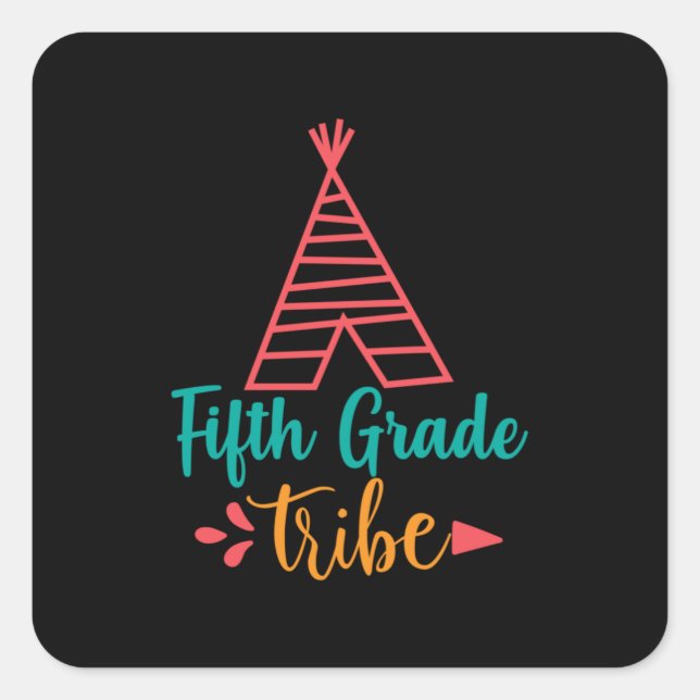 Teacher Art Fifth Grade Tribe Square Sticker (Front)