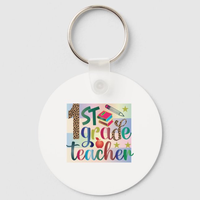 Teacher Art First Grade Teacher Key Ring (Front)