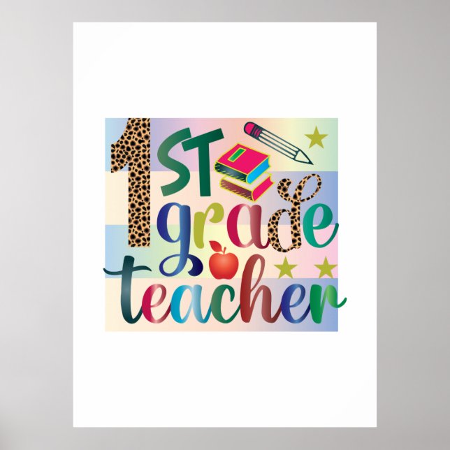 Teacher Art First Grade Teacher Poster (Front)