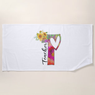 Teacher Art Flower Teacher Beach Towel
