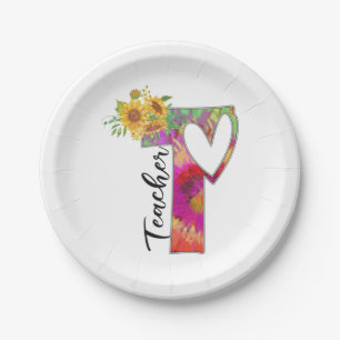 Teacher Art Flower Teacher Paper Plate