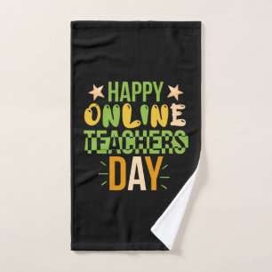 Teacher Art Happy Online Teacher Day Hand Towel