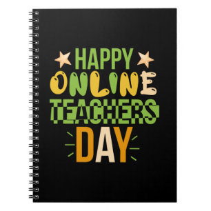 Teacher Art Happy Online Teacher Day Notebook
