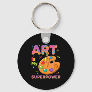 Teacher - Art Is My Superwer Art Teacher Drawing P Key Ring