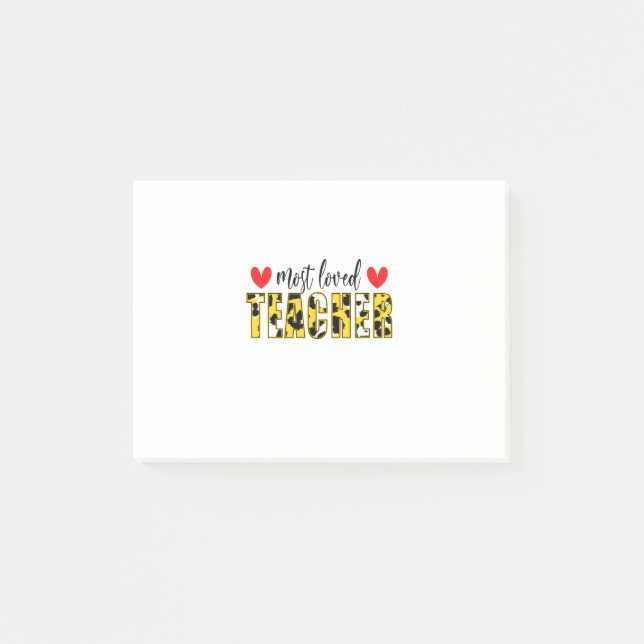 Teacher Art Most Loved Teacher Post-it Notes (Front)