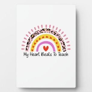 Teacher Art My Heart Beats To Teach Plaque