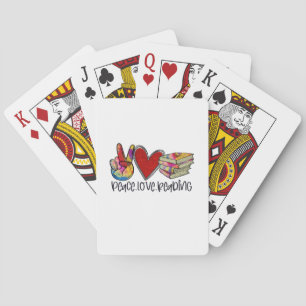 Teacher Art Peace Love Reading Playing Cards