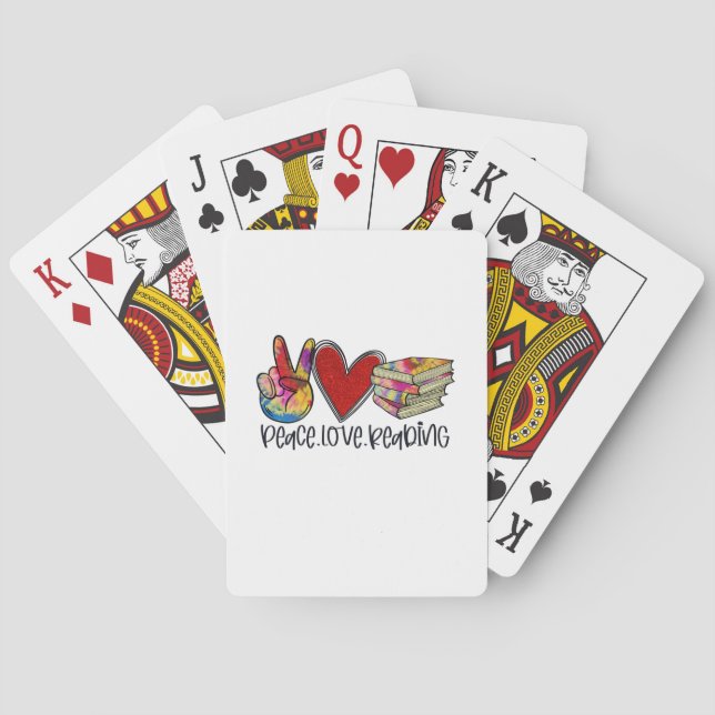 Teacher Art Peace Love Reading Playing Cards (Back)