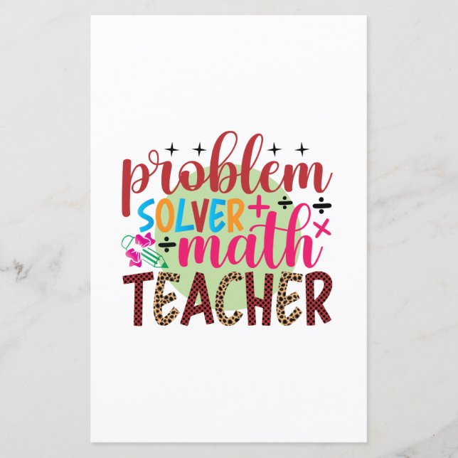 Teacher Art Problem Solver Math Teacher (Front)