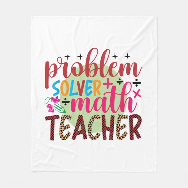 Teacher Art Problem Solver Math Teacher Fleece Blanket (Front)