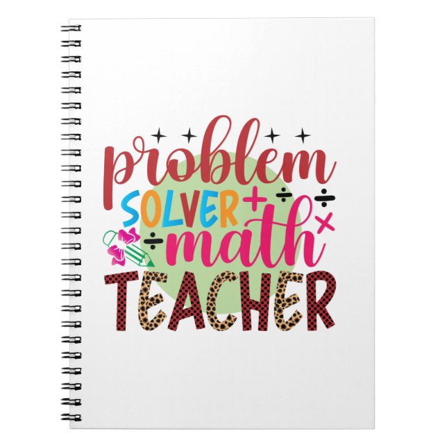 Teacher Art Problem Solver Math Teacher Notebook (Front)