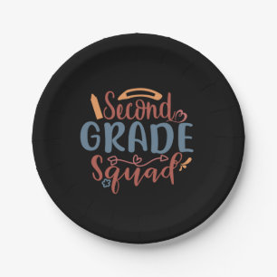 Teacher Art Second Grade Squad Paper Plate