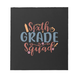 Teacher Art Sixth Grade Squad Notepad