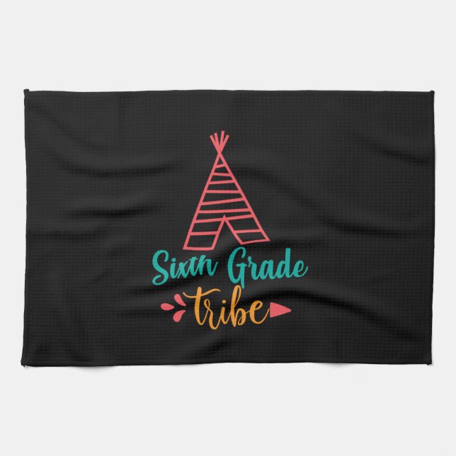 Teacher Art Sixth Grade Tribe Tea Towel (Horizontal)