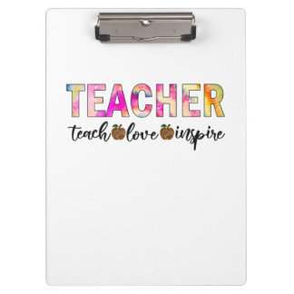 Teacher Art Teach Love Inspire Clipboard