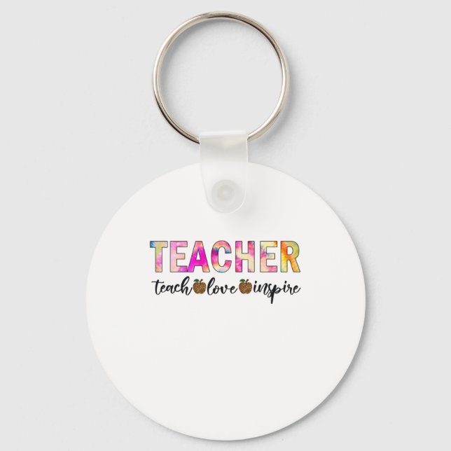 Teacher Art Teach Love Inspire Key Ring (Front)