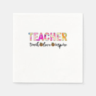 Teacher Art Teach Love Inspire Napkin