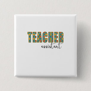 Teacher Art Teacher Assistant 15 Cm Square Badge