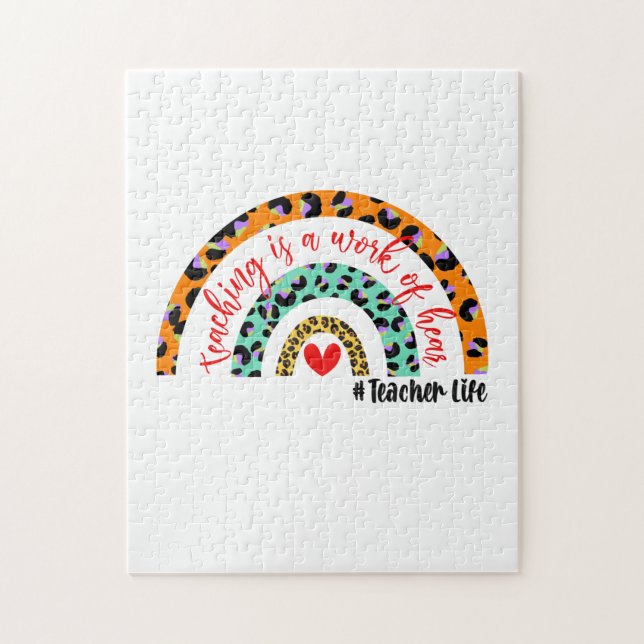 Teacher Art Teaching Is A Work Of Heart Jigsaw Puzzle (Vertical)