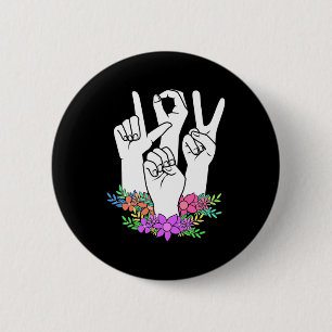 Teacher ASL Hand Sign 6 Cm Round Badge