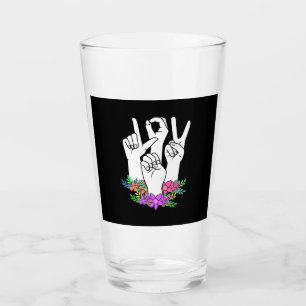 Teacher ASL Hand Sign Glass