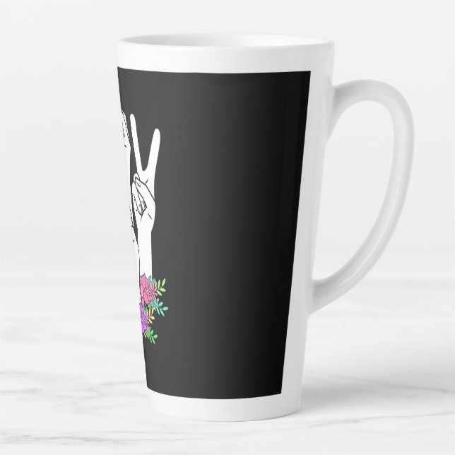 Teacher ASL Hand Sign Latte Mug (Right)