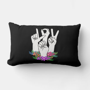 Teacher ASL Hand Sign Lumbar Cushion