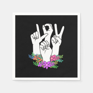 Teacher ASL Hand Sign Napkin