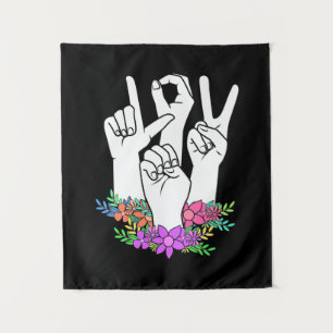 Teacher ASL Hand Sign Tapestry