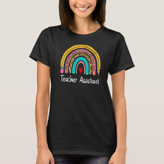 Teacher Assistant Leopard Rainbow Back To School T T-Shirt