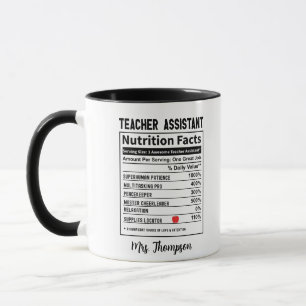 Teacher Assistant Nutrition Facts Personalised Fun Mug