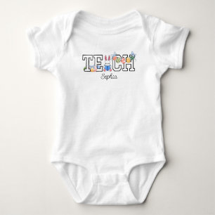 Teacher Baby&Easter Bunny and Book Baby Bodysuit