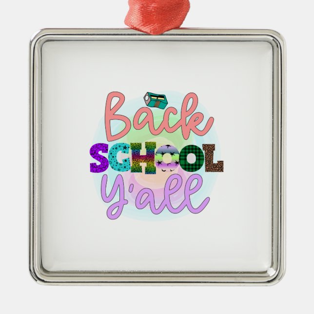 Teacher Back School Y All Metal Tree Decoration (Front)