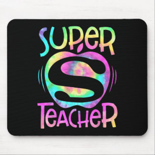 Teacher Back To School Apple Tie Dye Funny First D Mouse Pad