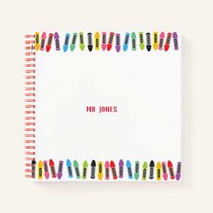 Teacher Back to School Cute Colour Crayon Notebook