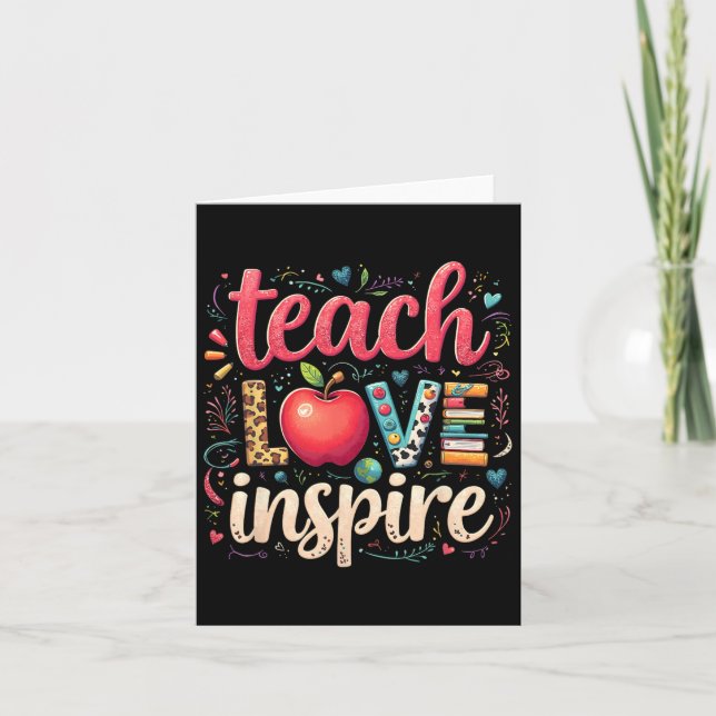 Teacher Back To School Happy First Day Teach Love  Card (Front)