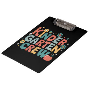 Teacher  Back to School Kindergarten Crew Clipboard