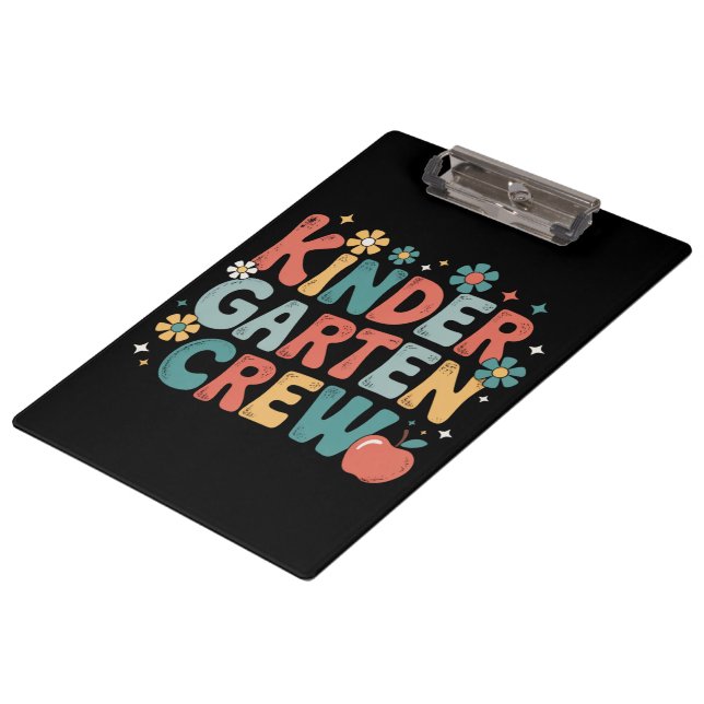 Teacher  Back to School Kindergarten Crew Clipboard (Angled)