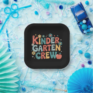 Teacher Back to School Kindergarten Crew Paper Plate