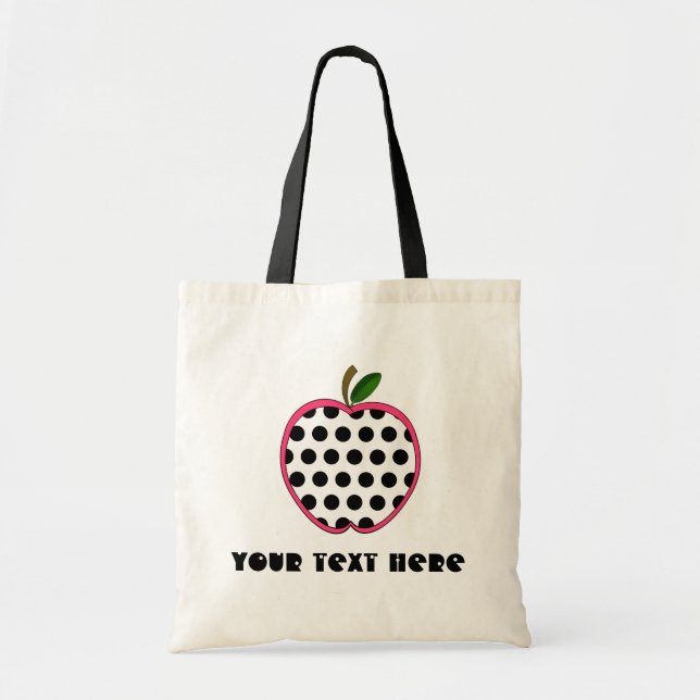 Teacher Bag - Polka Dot Apple (Front)