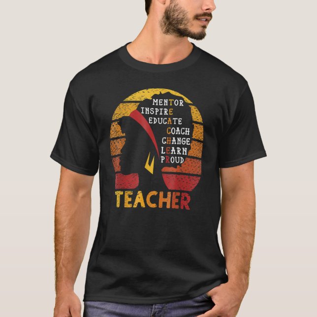 Teacher Black History Month Afro African Prde Men  T-Shirt (Front)