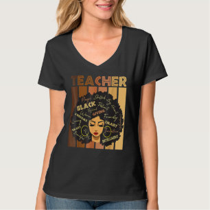 Teacher Black Women Black History Queen Melanin Af T-Shirt