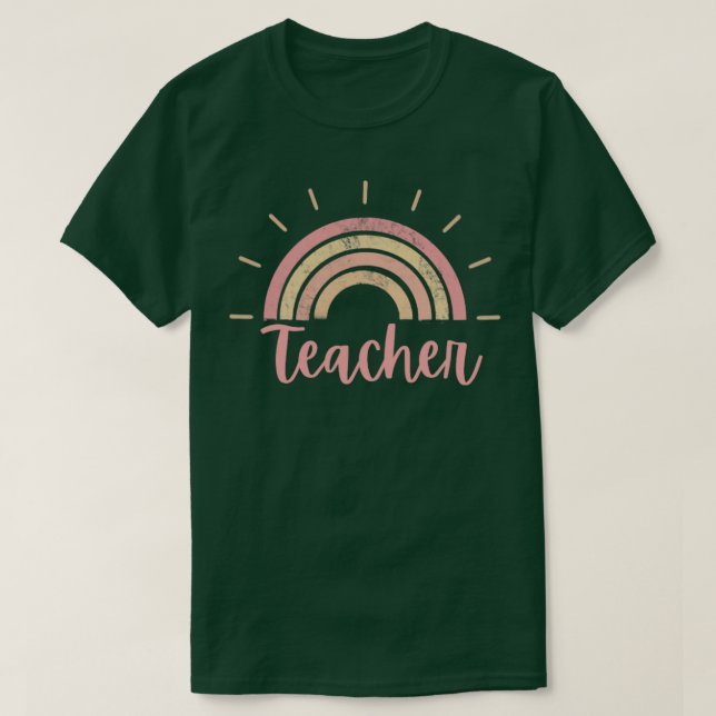 Teacher Boho Ranbow T-Shirt (Design Front)