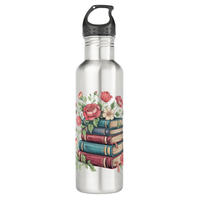 Teacher Book Lover Back to School Wildflowers 710 Ml Water Bottle (Front)