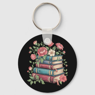 Teacher Book Lover Back to School Wildflowers Key Ring