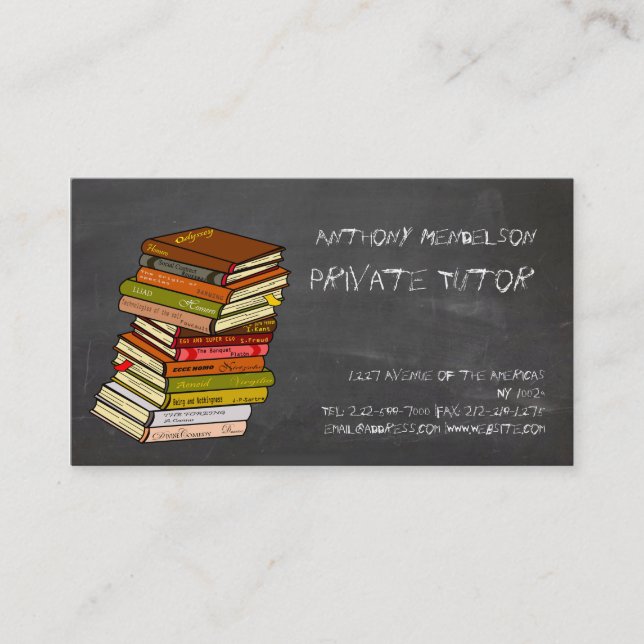 Teacher bookseller editor business card (Front)
