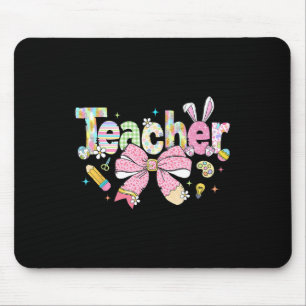 Teacher Bunny Bow Coquette Pencil Easter Days Eggs Mouse Pad